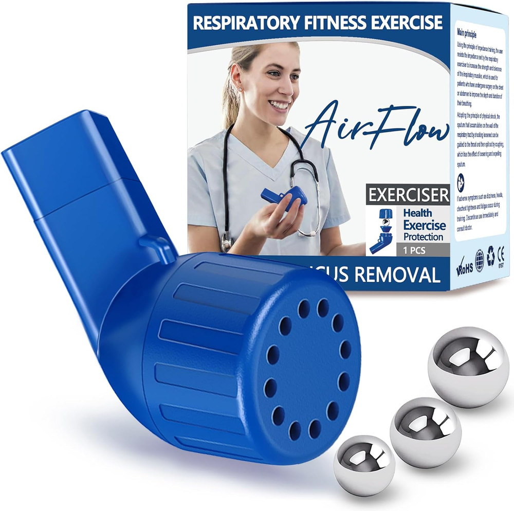 Breathing Exercise Device for Lungs, Flutter Valve, Natural Mucus Clearance and