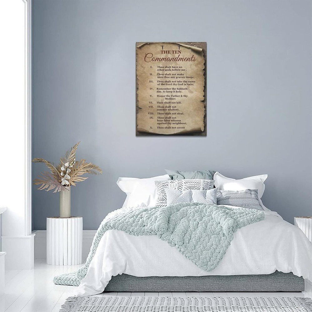 The Ten Commandments Wall Art 10 12L" x 16W", 10 Commandments-4