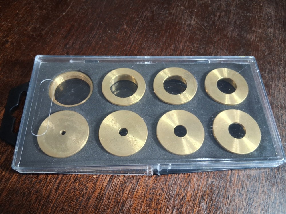 Used BTG-001 BRASS TEMPLATE GUIDE KIT & 2 ROSSEAU Co. Centering System Kits
