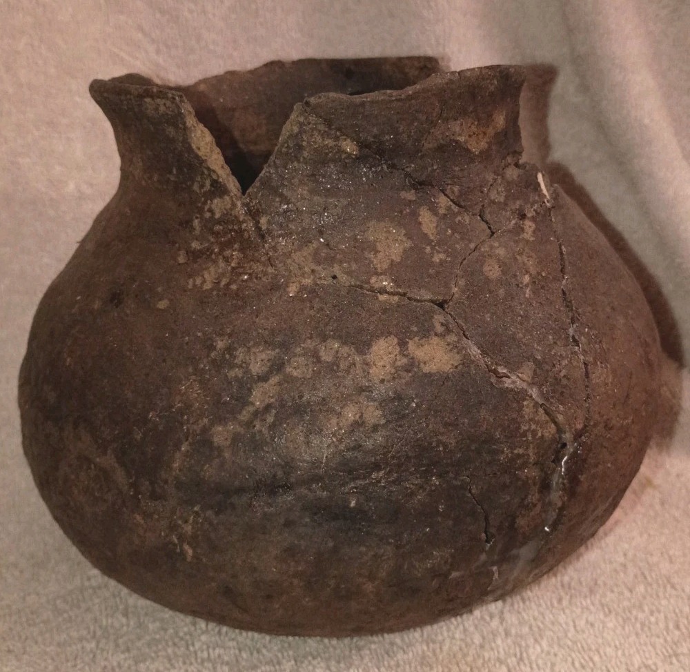 Great Antique Ancestral Pueblo Corrugated Jar Pottery Bowl