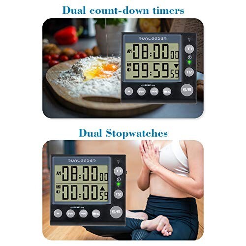 Digital Kitchen Timer/Clock, Alarm Cooking Positive Count Down with Magnetic