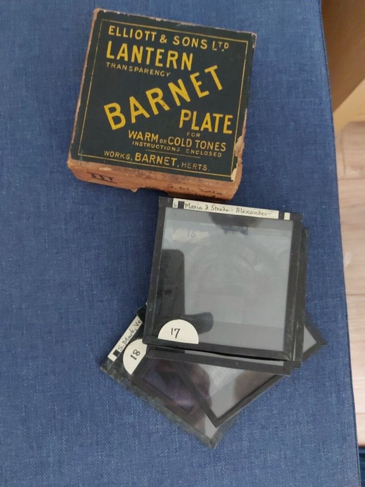 antique magic lantern slides in box churches