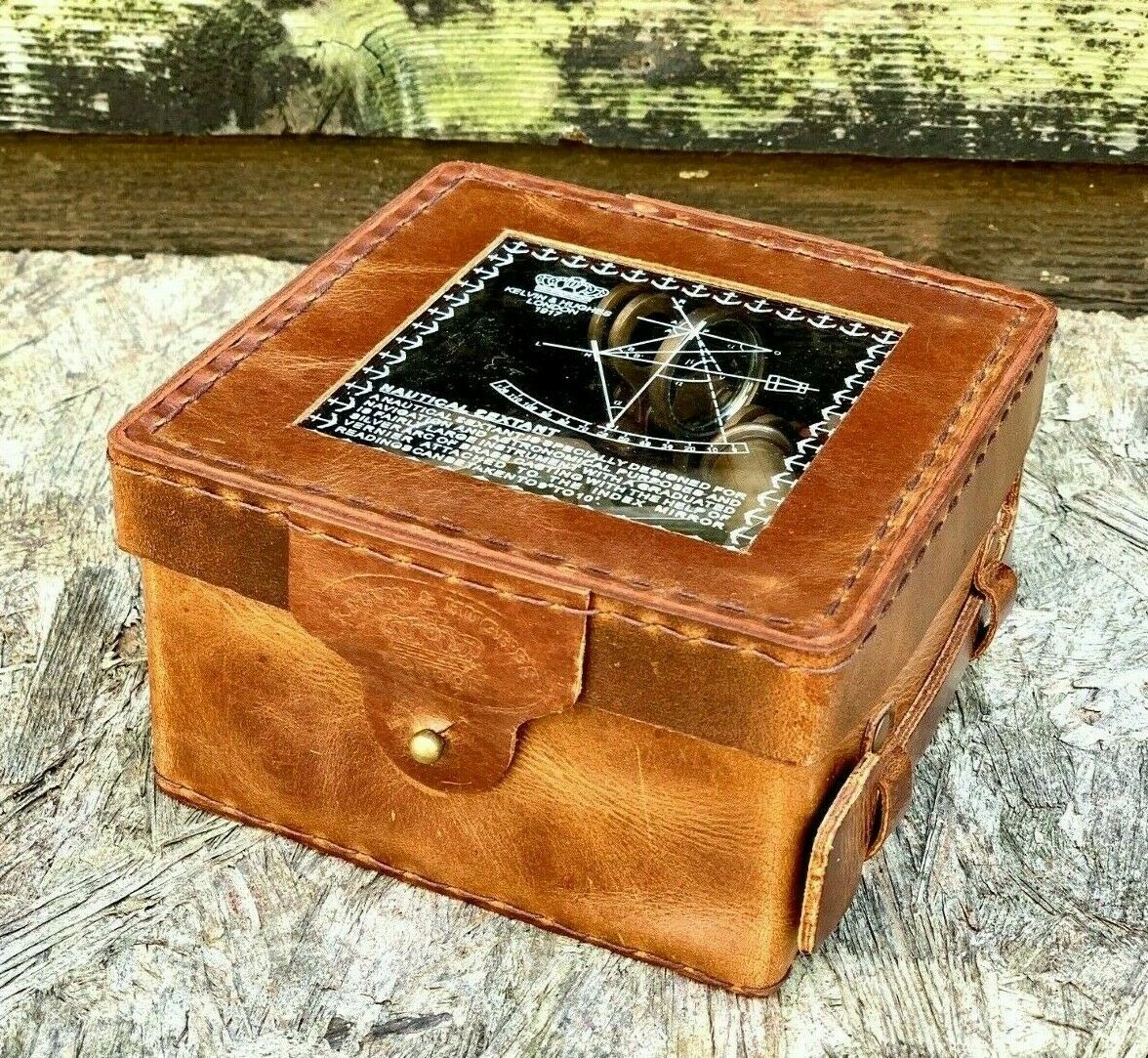 Vintage solid brass nautical ship instrument astrolabe marine sextant maritime