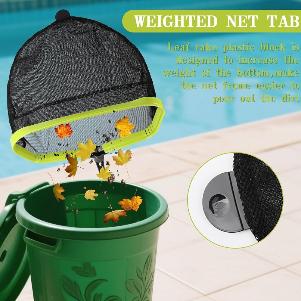 Double-Layer Deep Bag Pool Skimmer Net with Reinforced Frame - Fine Mesh Pool