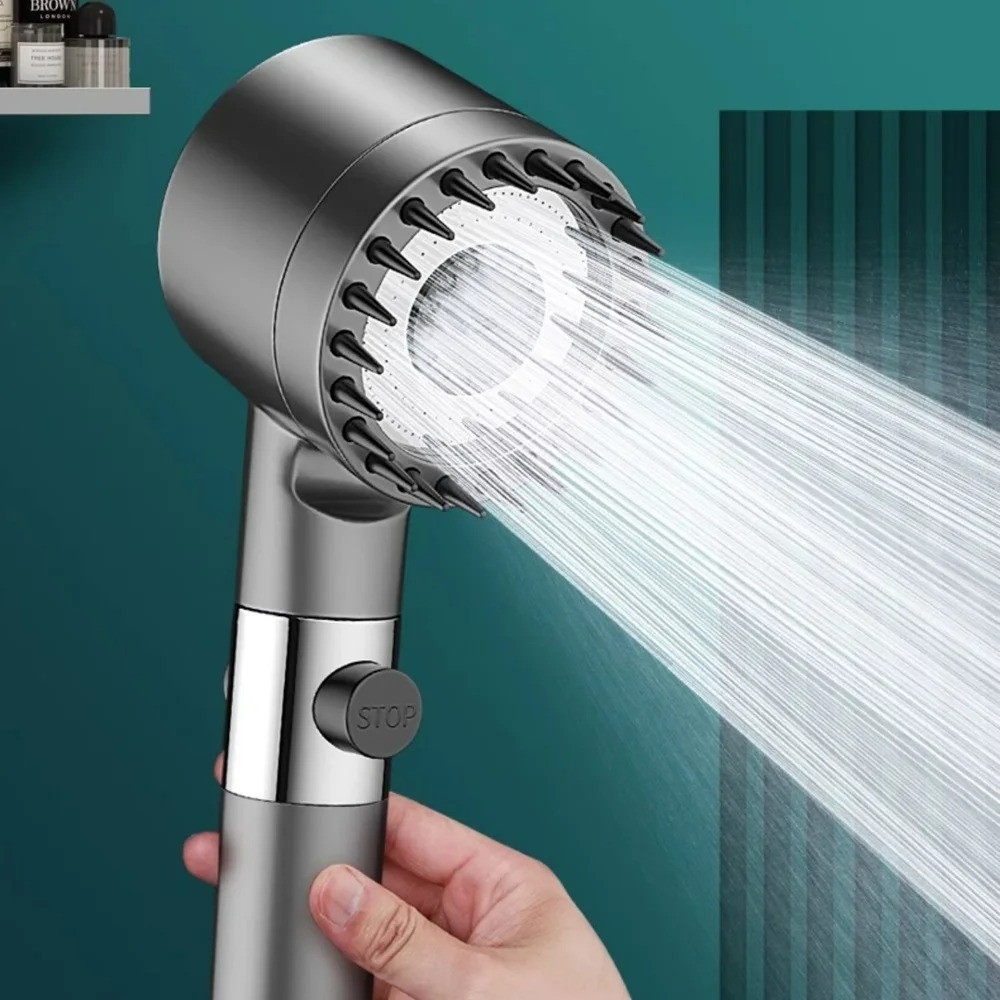 Shower Head with High Pressure Filter and Spray Adjustable in 3 Modes