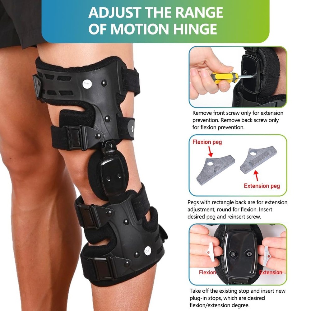 Komzer OA Unloader Knee Brace - Adjustable 3-Point Medial/Lateral Offloading ...