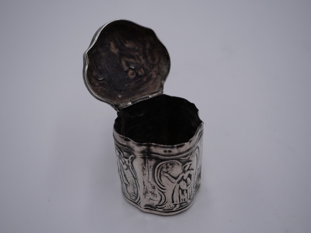 SOLID SILVER PILL BOX COUNTRY_BAS DUTCH SILVER EPOCH 18 EME