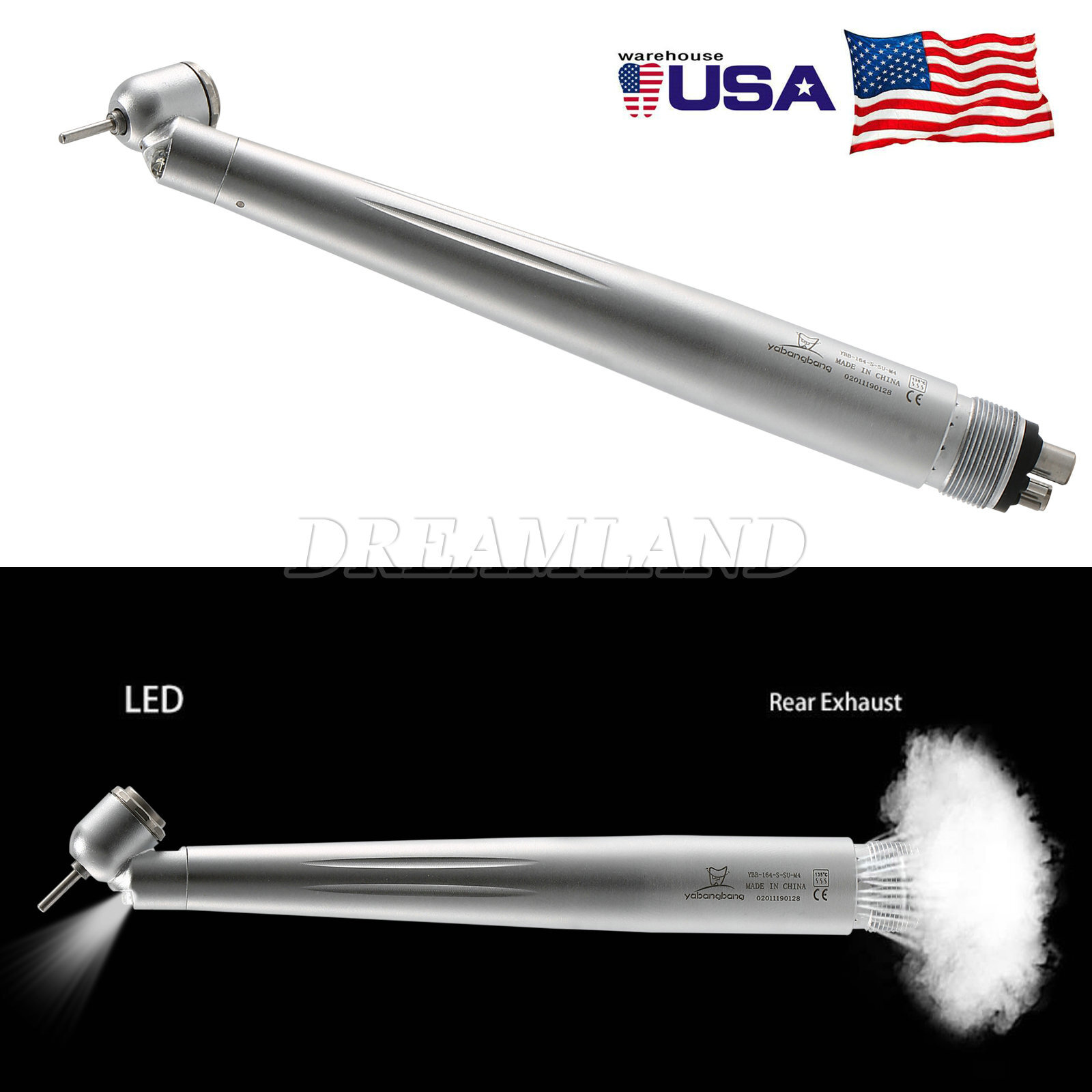 Dental 45 Degree Surgical High Speed Handpiece Led E-generator Push Button 4Hole