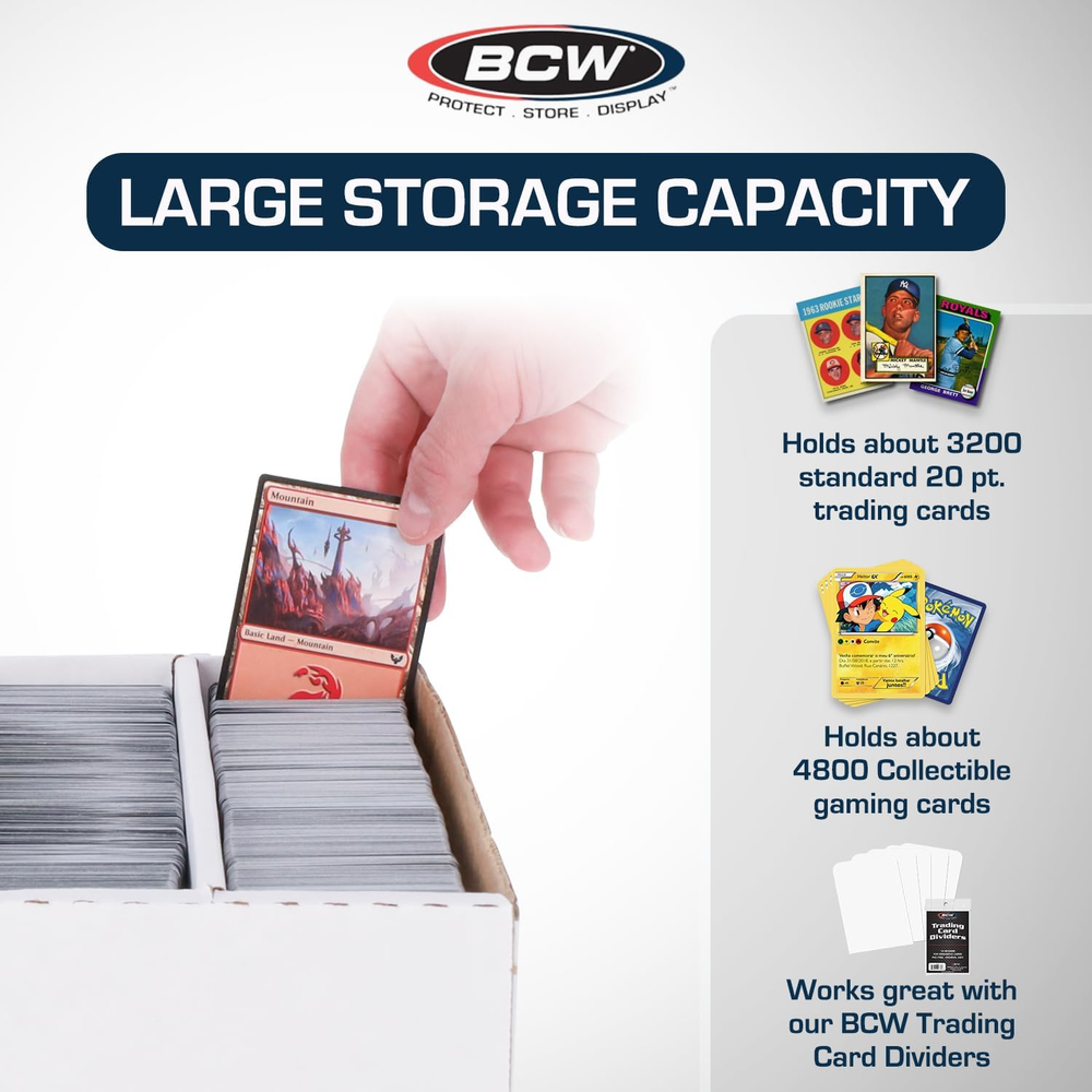 3200 Count Storage Box (Full Lid) -5Ct | Cardboard Storage Solution for Trading
