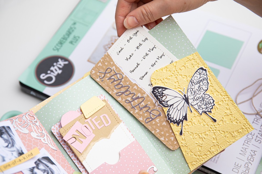 Sizzix Thinlits Library Pocket, ATC Card & Tabs 5pc #666151 Retail $24.99 E Hull