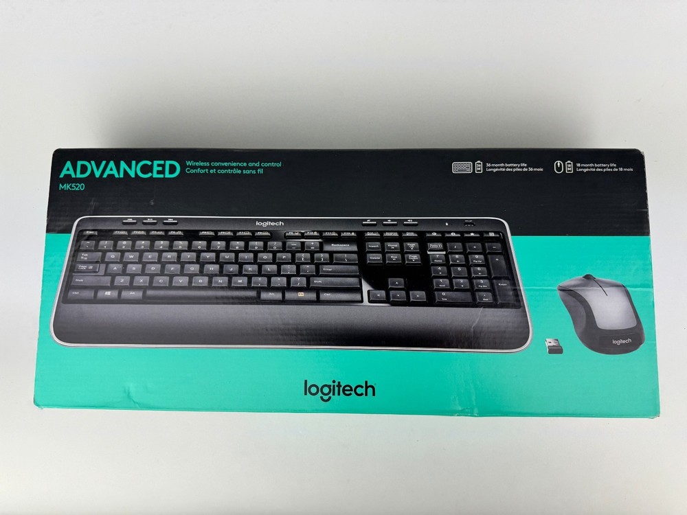 Logitech MK520 Wireless Keyboard & Mouse Combo PC MAC Secure 2.4GHz Connectivity
