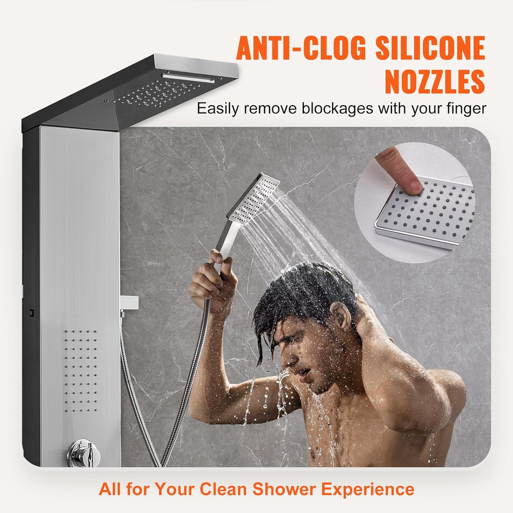 5-Mode LED Shower Panel System with Rainfall, Jets & Handheld Head