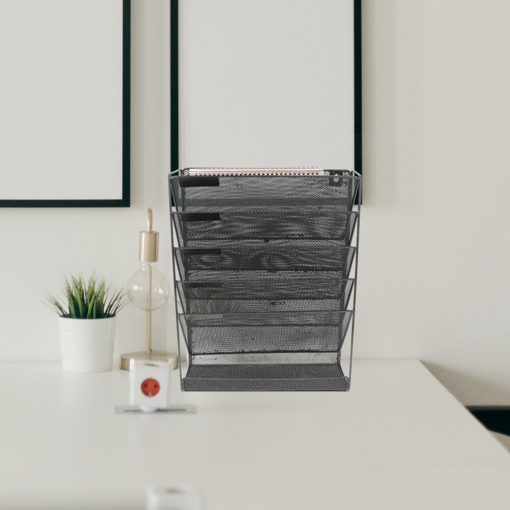 Wall-mounted File Storage Rack Multi-layer Document Organizer Metal Magazine