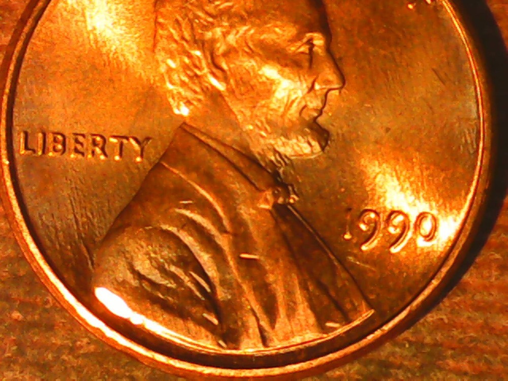 1990 Penny Die Crack Reverse