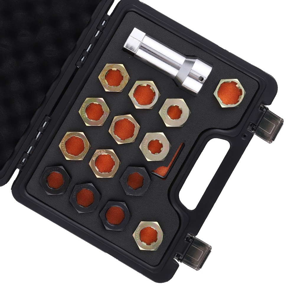 16-Piece Axle Spindle Thread Chaser Set, Thread Rethreading Restorer Tool Metric