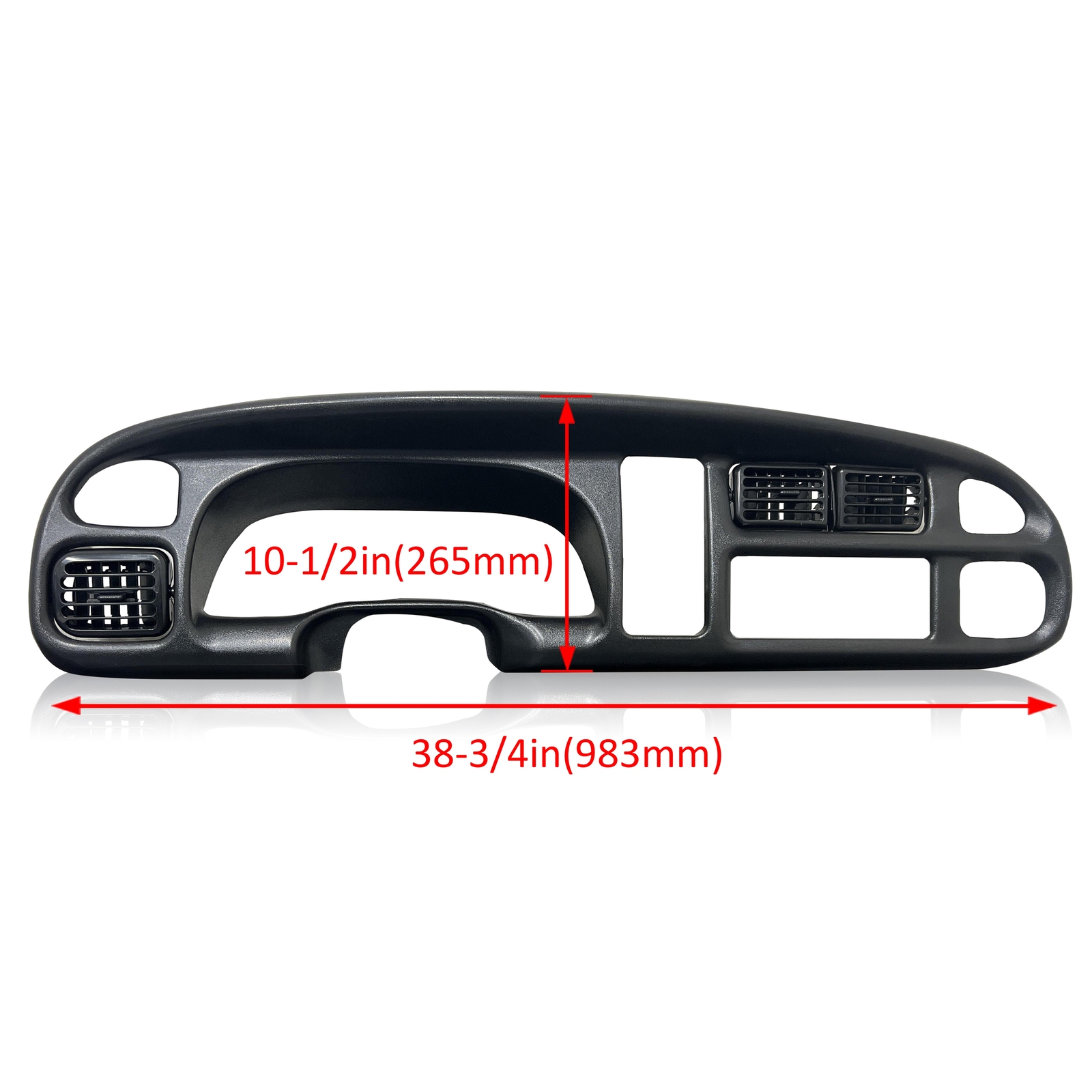 For 98-2002 Dodge Ram 1500 2500 3500 Pickup Black Dash Board Bezel W/ Vents