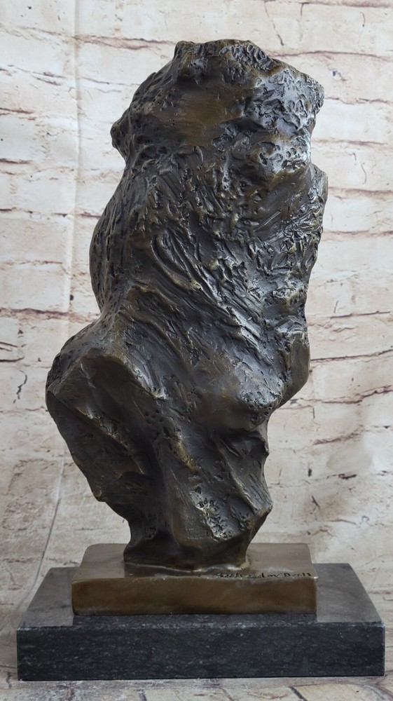 Lost Wax Method Classic Mid Century Face 100% Solid Bronze Sculpture Artwork