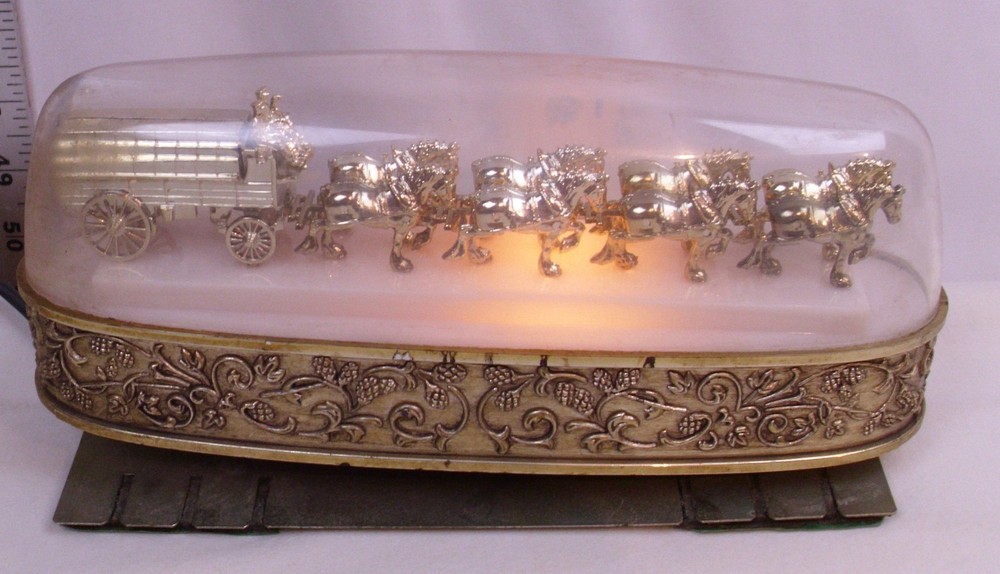 BUDWEISER 1876 CLYDESDALES WAGON BAR LIGHT WORKS