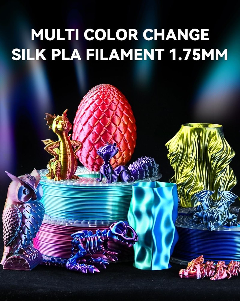 3D Printer Filament Bundle, Individually Vacuum Packed, Quadruple Color Silk ...