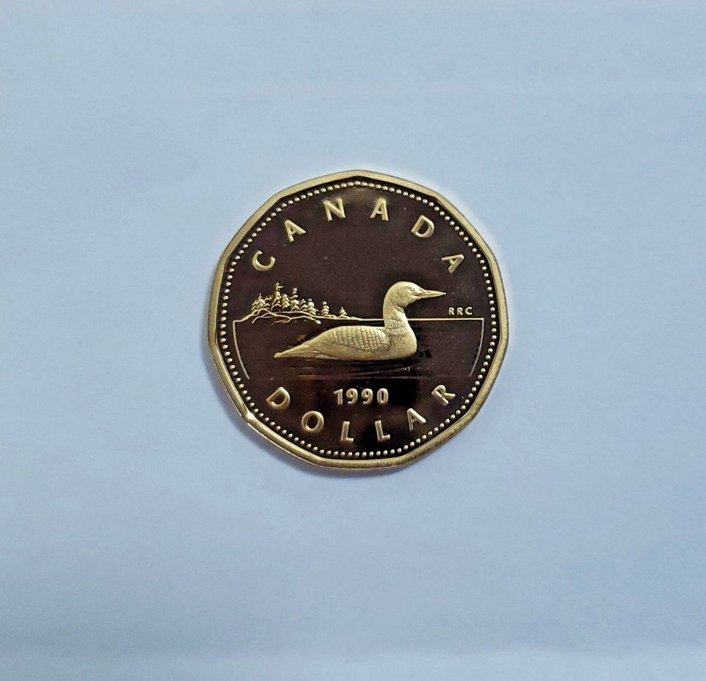 1990 Canadian Proof Loon Dollar