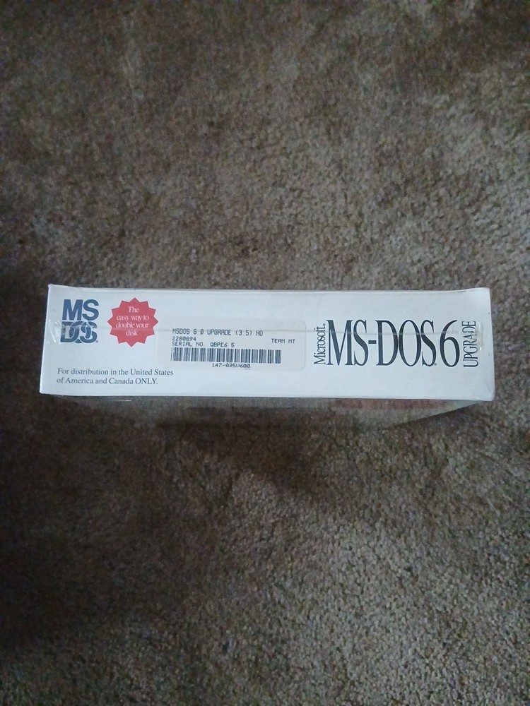 SEALED Microsoft MS DOS 6 Upgrade 5.25 Floppy Disc Operating System