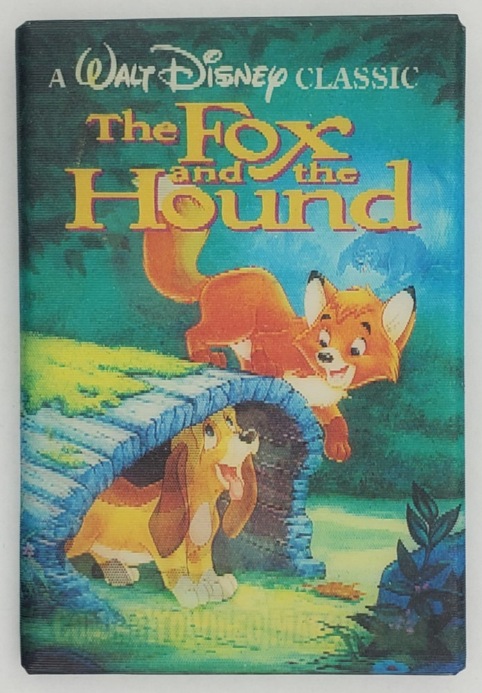 Vintage 1994 Disneys Fox And The Hound Lenticular Rectangular Pinback Button