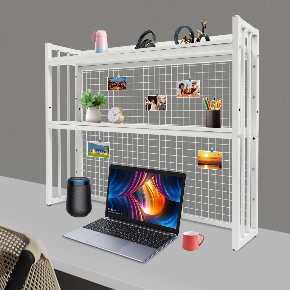 Desktop Bookcase Organizer Table Storage Bookshelf Computer Desk Organizer Rack