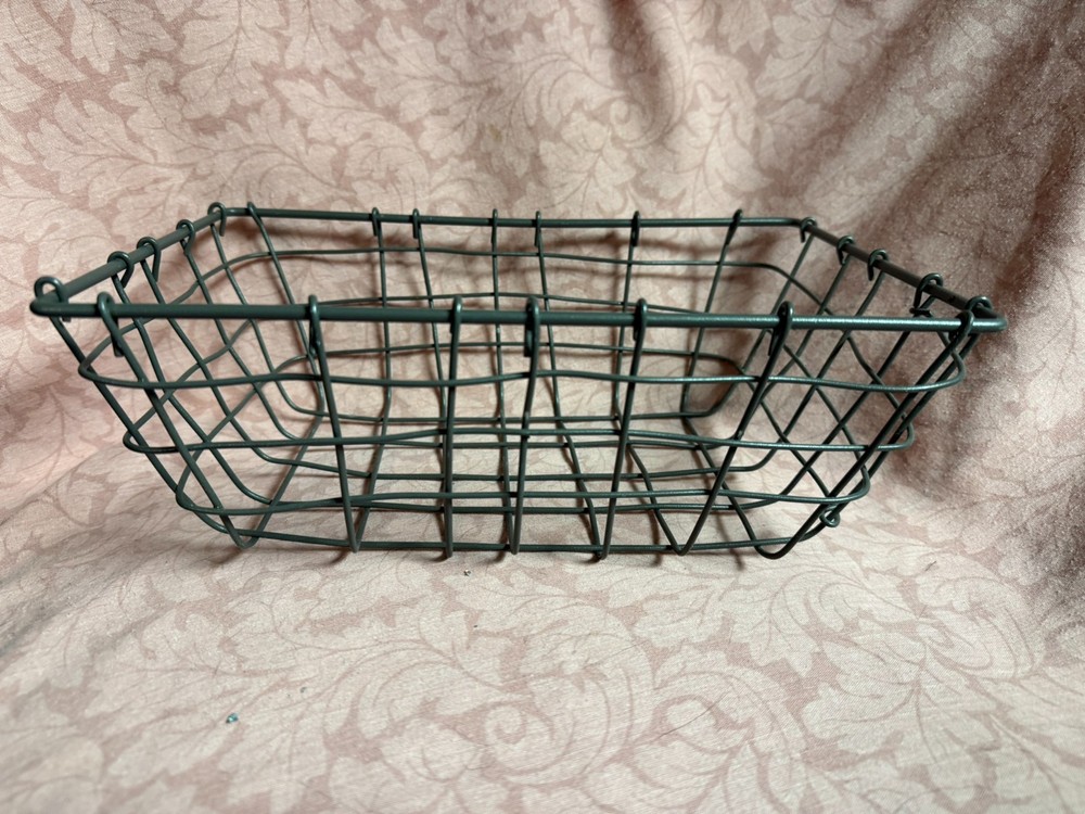Primitive Free Form Wire 11" Basket Rectangular Industrial Farmhouse Style