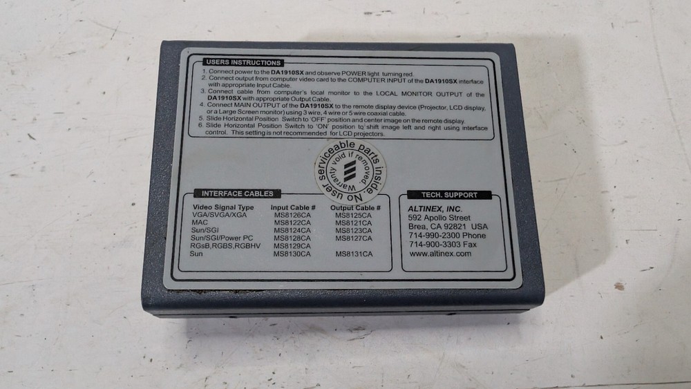 Altinex Compact Computer Video Interface DA1910SX Free Shipping