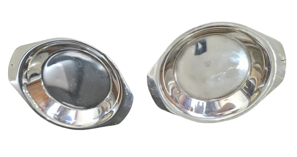 Set Of 2 Copper Lined Trays