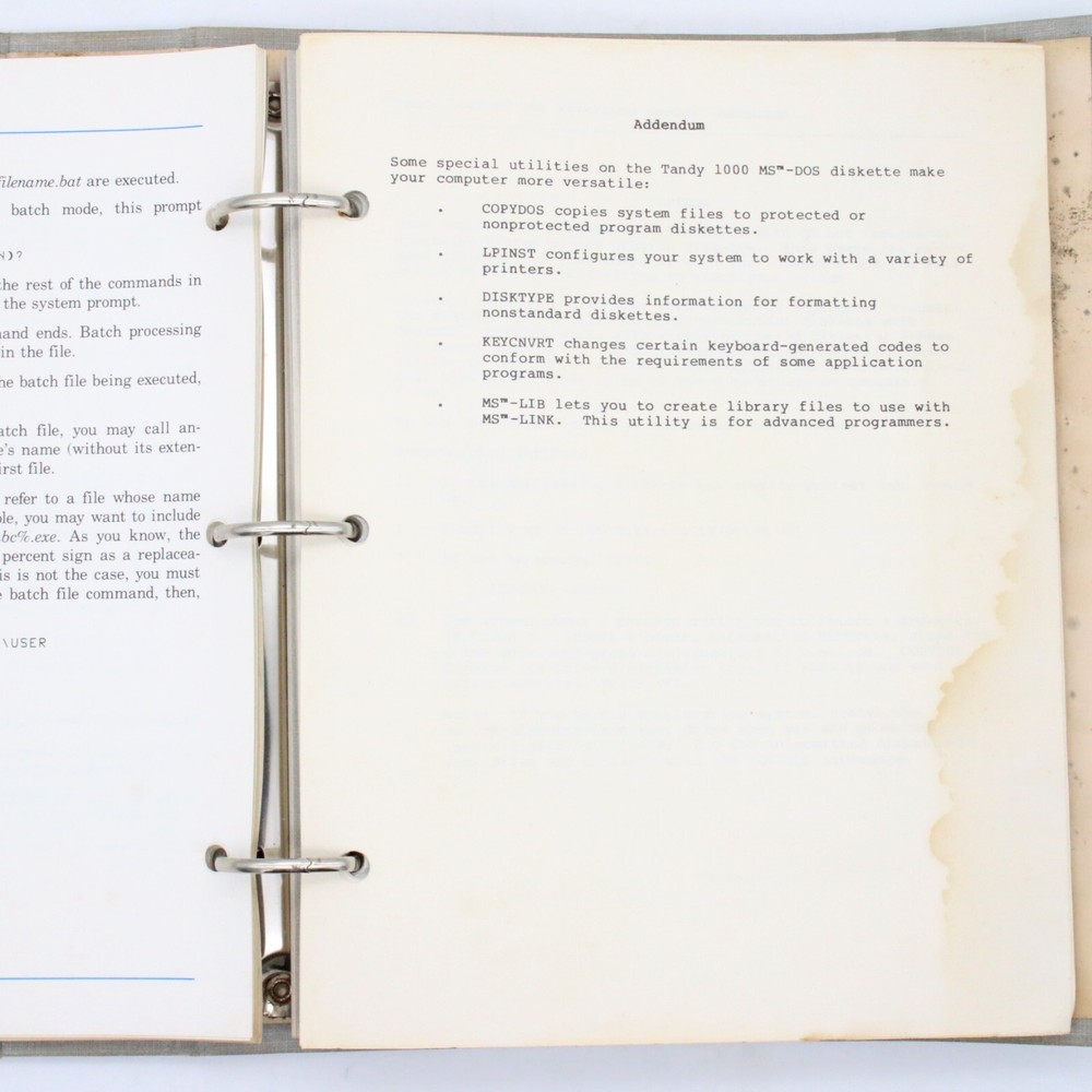 Vintage Tandy 1000 BASIC, MS-DOS, Multiplan Worksheet Reference Manuals, 1983/84