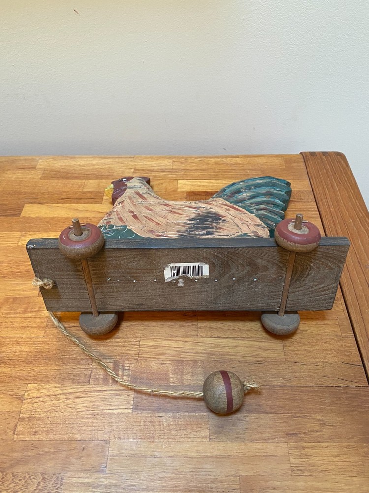Vintage Wooden Chicken Pull Toy