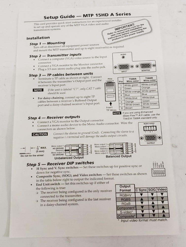 EXTRON ELECTRONICS MTP RL 15HD A Receiver w/Versatool WITH ACCESSORIES