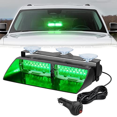 Emergency Strobe Lights Windshield Hazard Warning Safety Flash Light Green