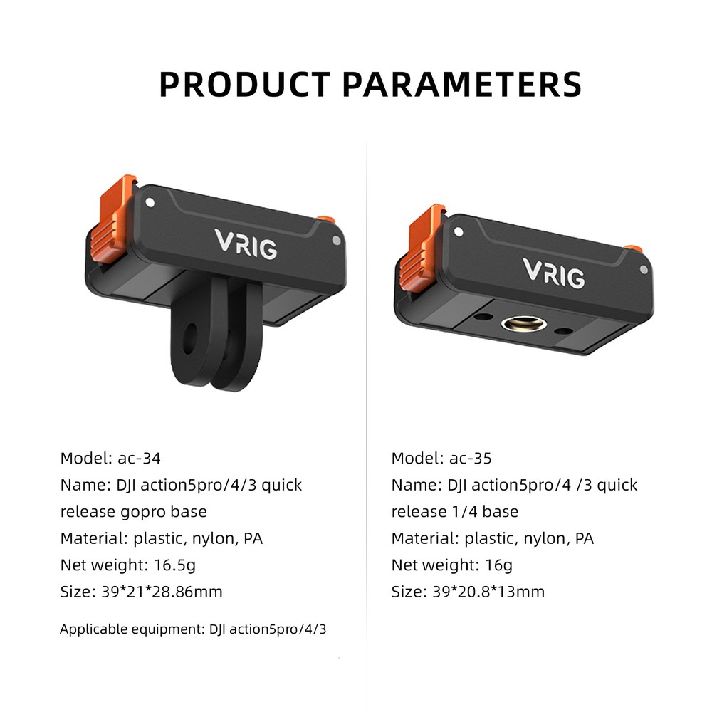 VRIG Magnetic Quick Release Adapter Base Camera Mount 1/4" Screw