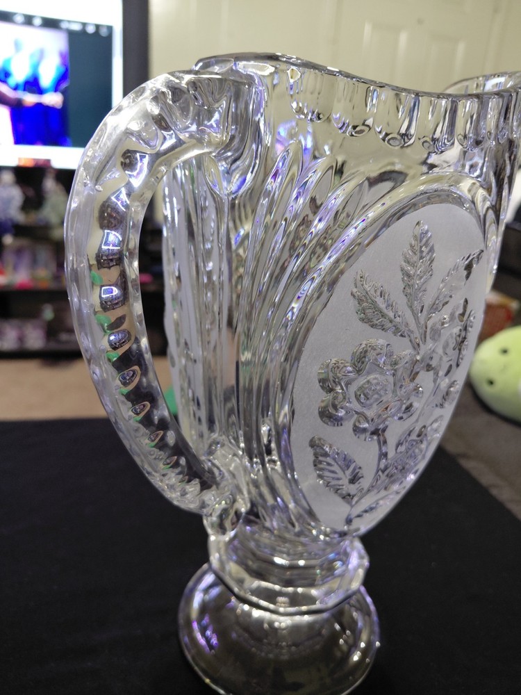 Kristal Zajecar 24% Lead Crystal Pitcher Flora Collection Pattern
