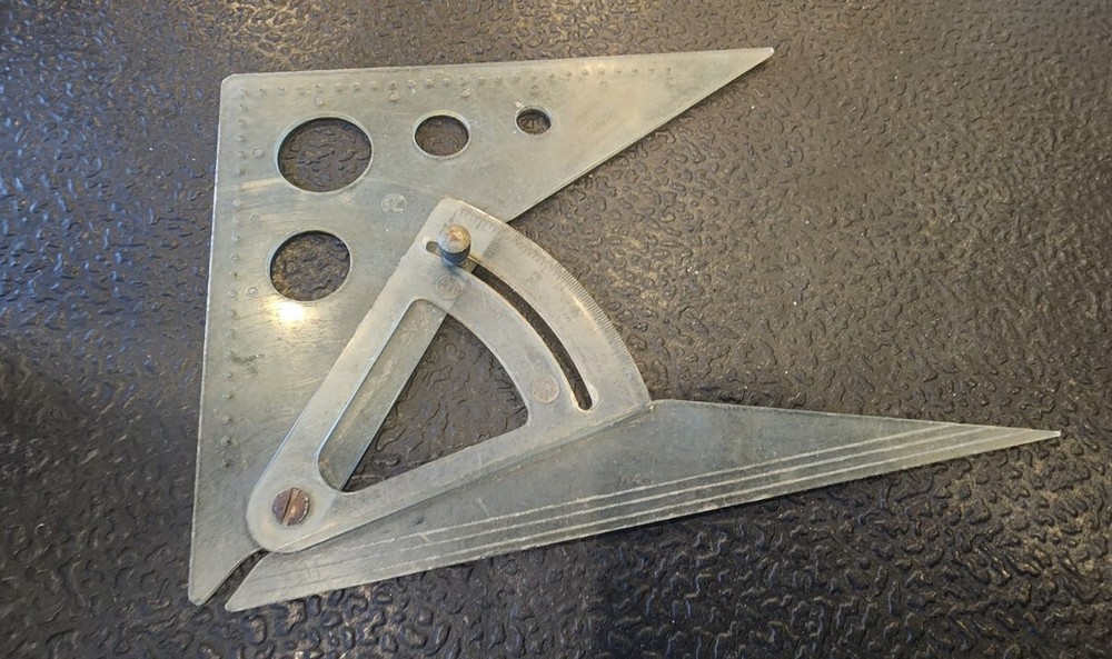 Vintage C-THRU Adjustable Triangle Drafting Square # AT8 ~ MADE IN USA 🇺🇸 -