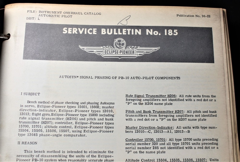 1950 Bendix Eclipse-Pioneer Overhaul Instruction Manual - Altitude Control