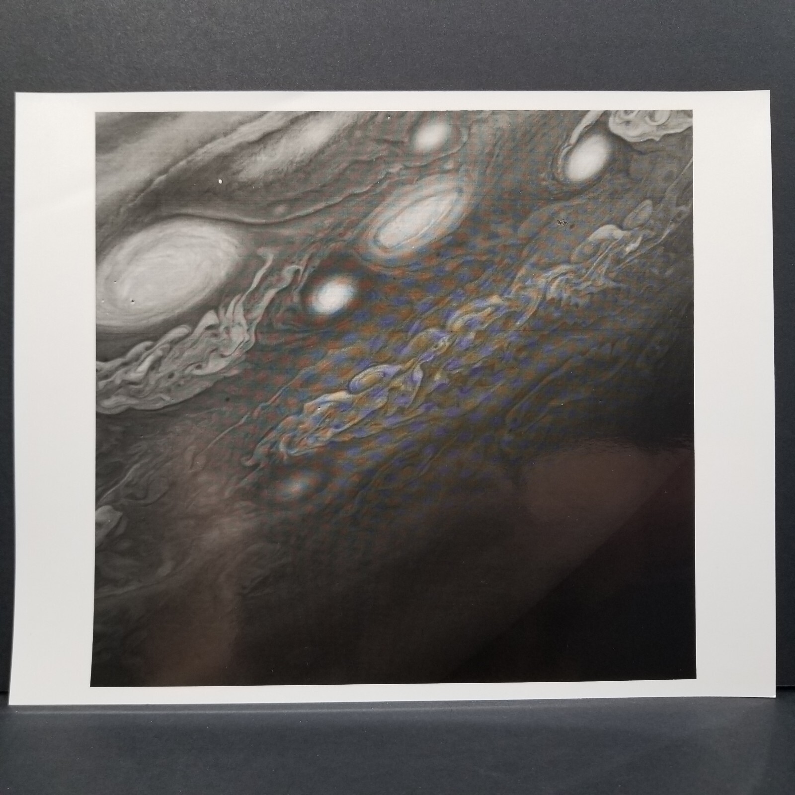 ORIGINAL NASA VOYAGER 1 VIOLET PHOTO JUPITER GREAT RED SPOT KODAK PAPER JPL 1979