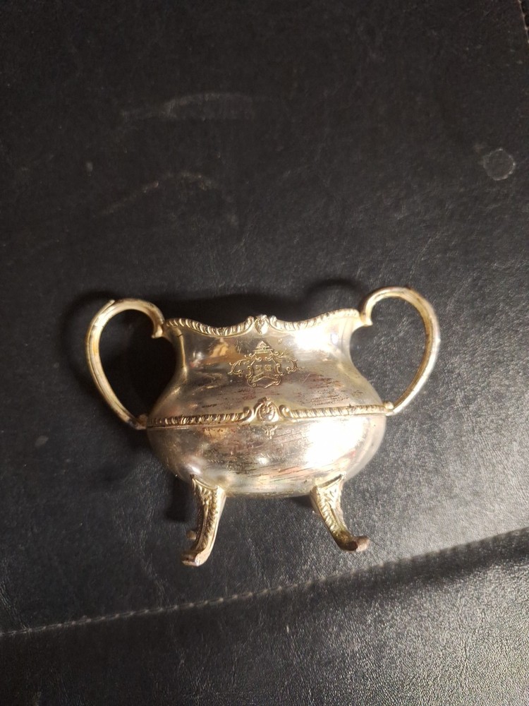 silver-plated sugar bowl