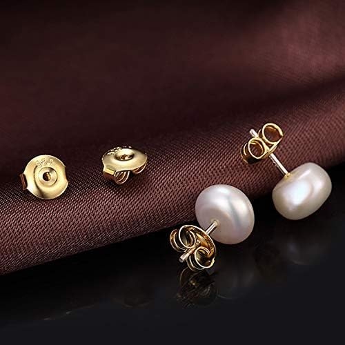 12PCS 925 Silver Earring Backs 18K White Gold Plated Secure Stud Locks