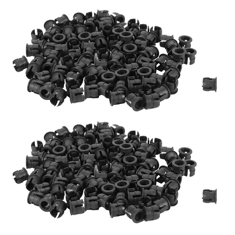 200pcs Black Plastic 5mm LED Clip Holder Display Panel Mount Fall4216-