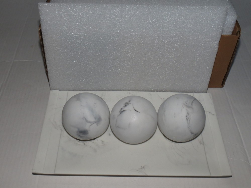Rustic Luxe Home Decor - Decorative Tray and Orb Set - Centerpiece Table