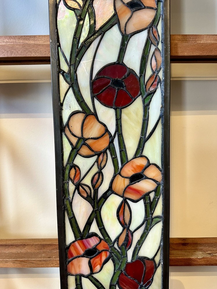 Poppies Meyda Tiffany Sidelight Window Panel