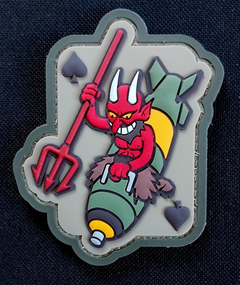 3D PVC Hook Backing Morale Military Patch MULTICAM DEVIL BOMBER