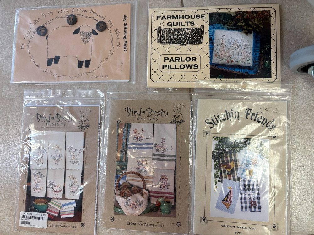 5 Stitchery/Embroidery Patterns, 5 different patterns