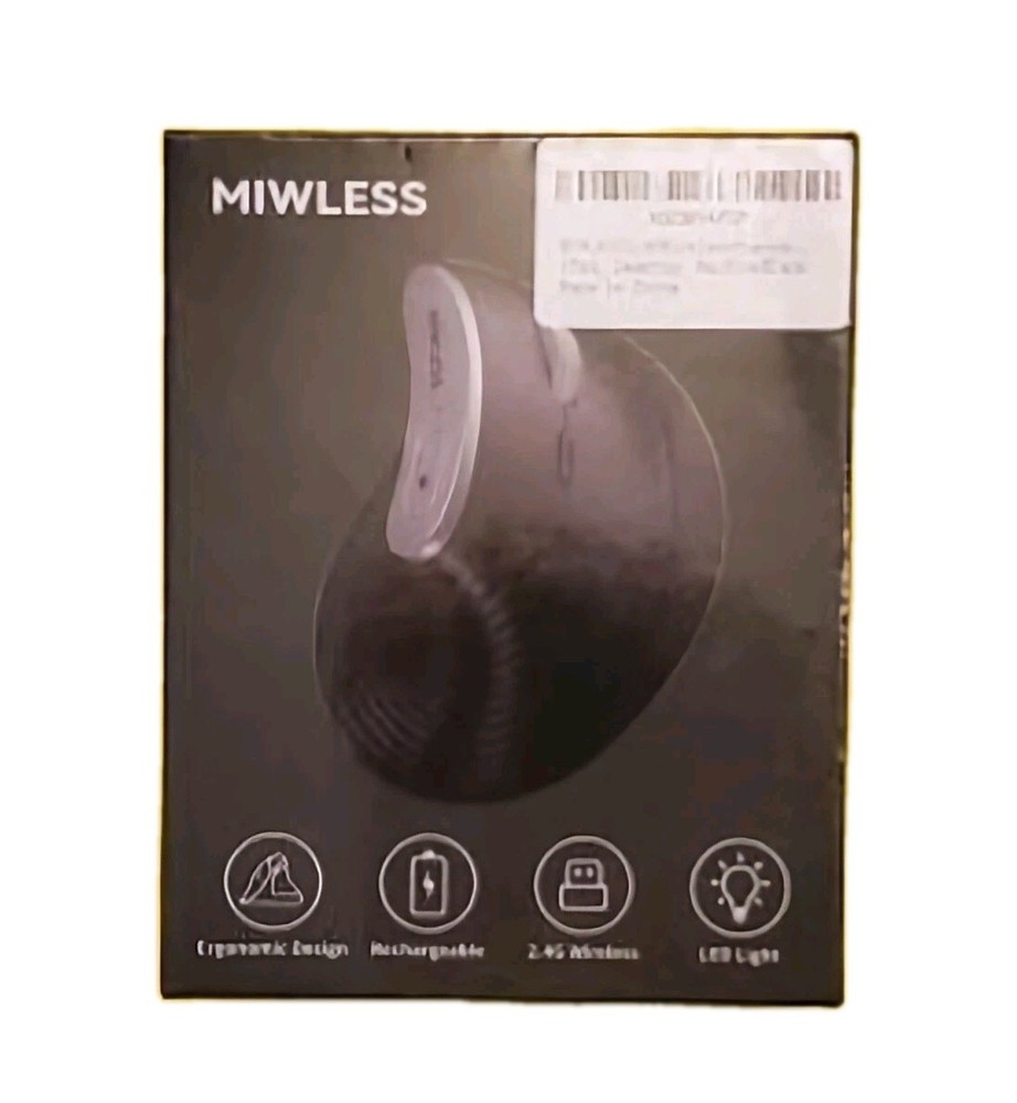 Wireless Mouse Vertical Ergonomic Optical Mice 2.4g / USB TYPE-C, Black NEW