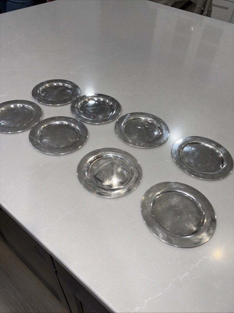 Pair (2) monogrammed “A” Silver Plated 6” Plates, Wm A Rogers, 8 available