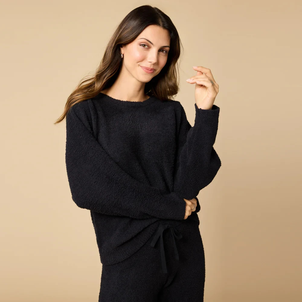 Softies Solid Marshmallow Reverse Seam Crew Neck Lounge Set -CHOOSE SIZE / COLOR