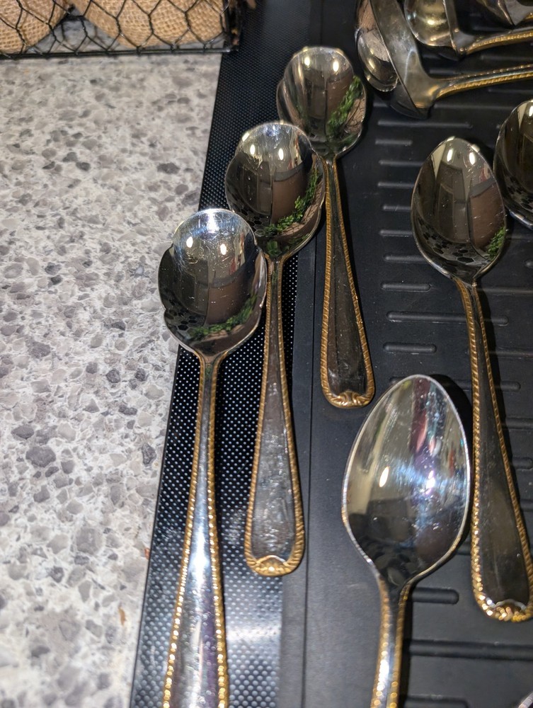 102 Piece Gorham Stainless Steel Silverware And Serving Set.